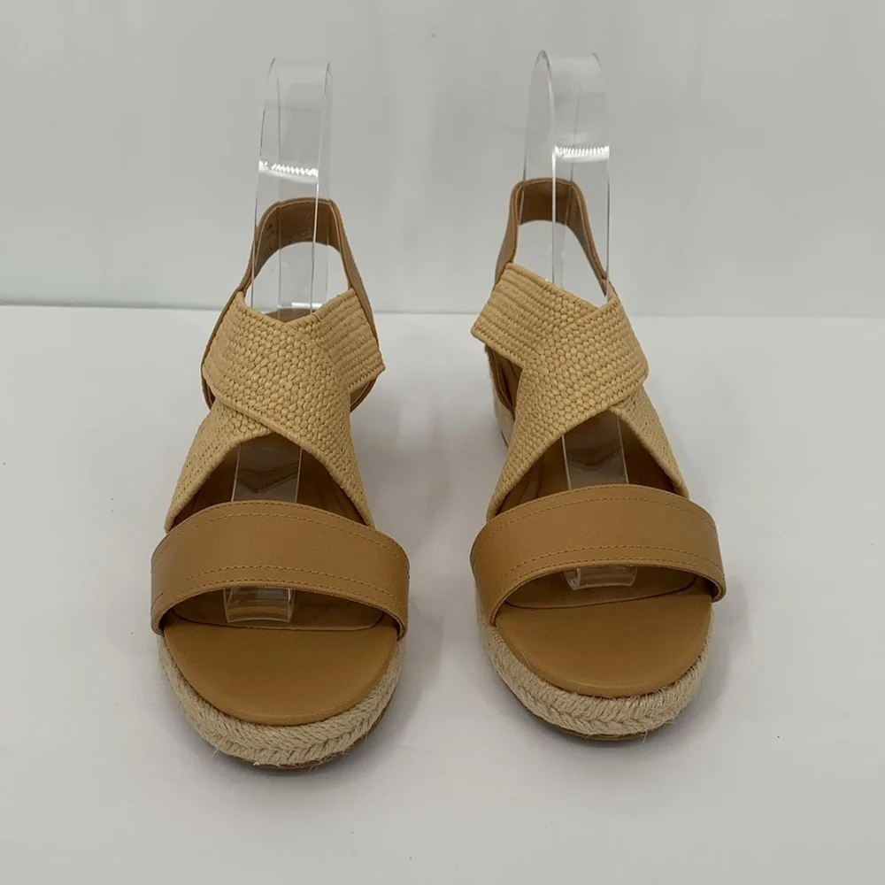 Market & Spruce Celeste wedge espadrille sandal strappy jute tan shoe new 7